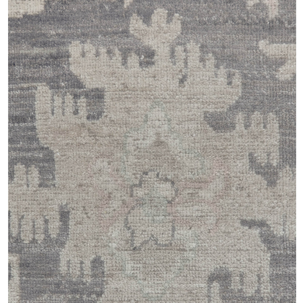 Pacific Ushak Wool Weft 43397 Grey Beige Transitional Hand Knotted Rug