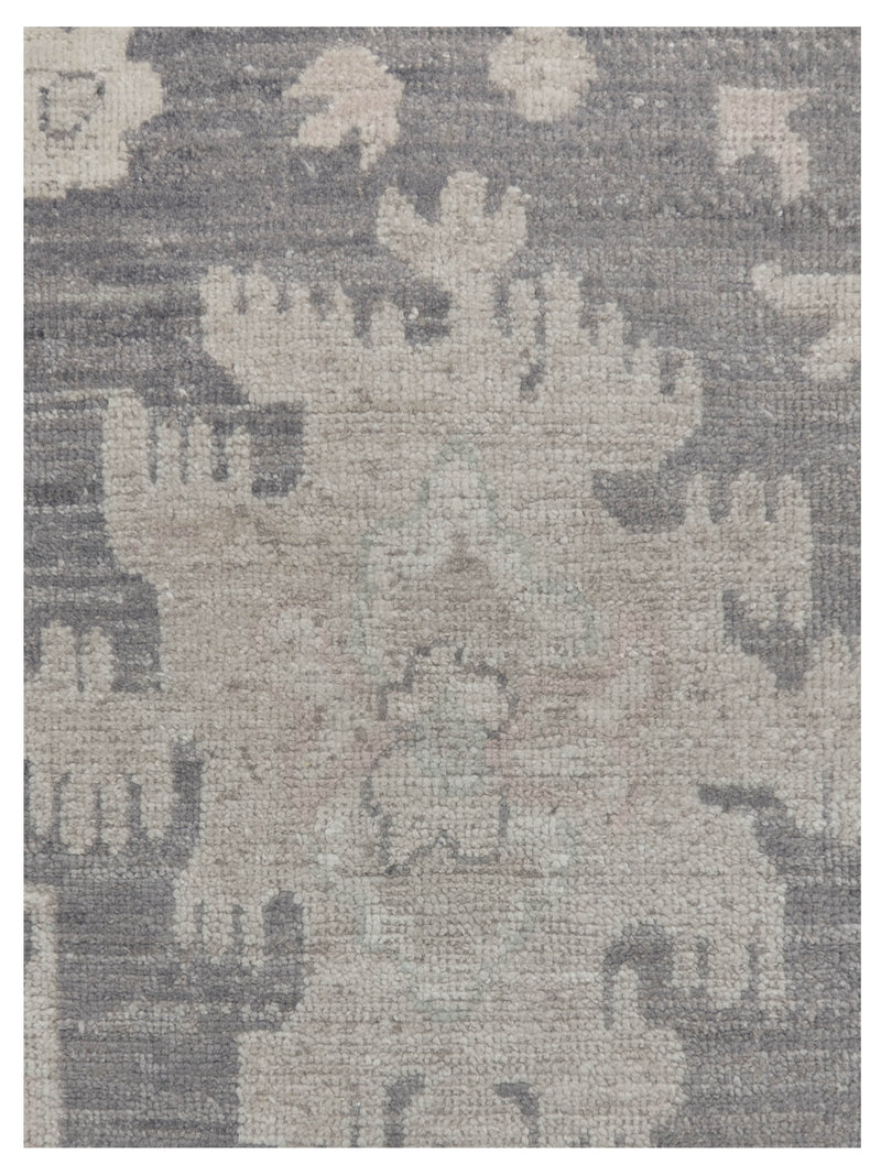 Pacific Ushak Wool Weft 43397 Grey Beige Transitional Hand Knotted Rug
