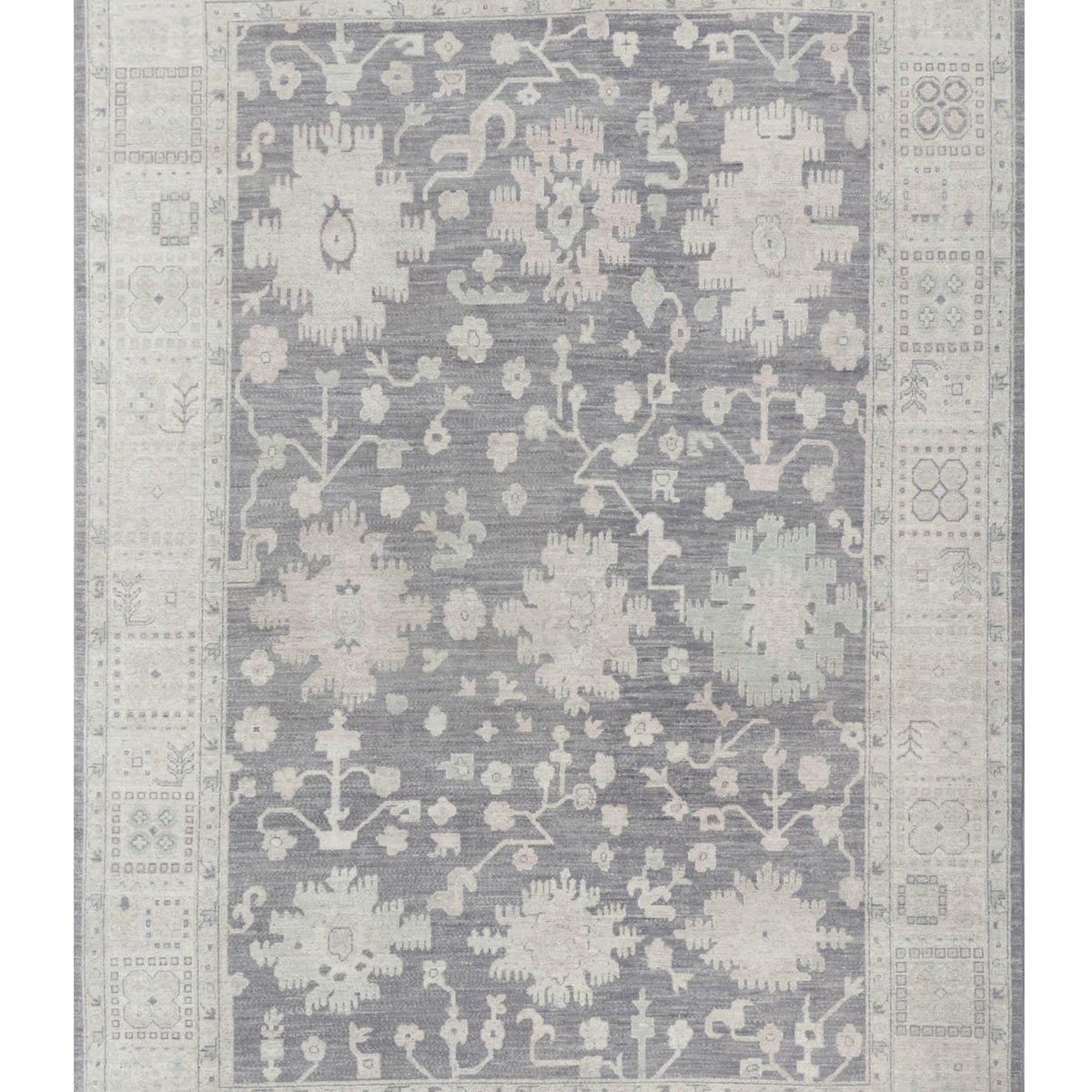 Pacific Ushak Wool Weft  Grey Beige Transitional
