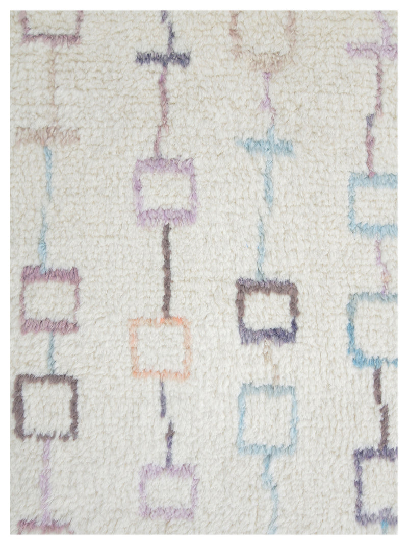 Pacific Moroccan 43398 Ivory Multi Transitional Hand Knotted Rug