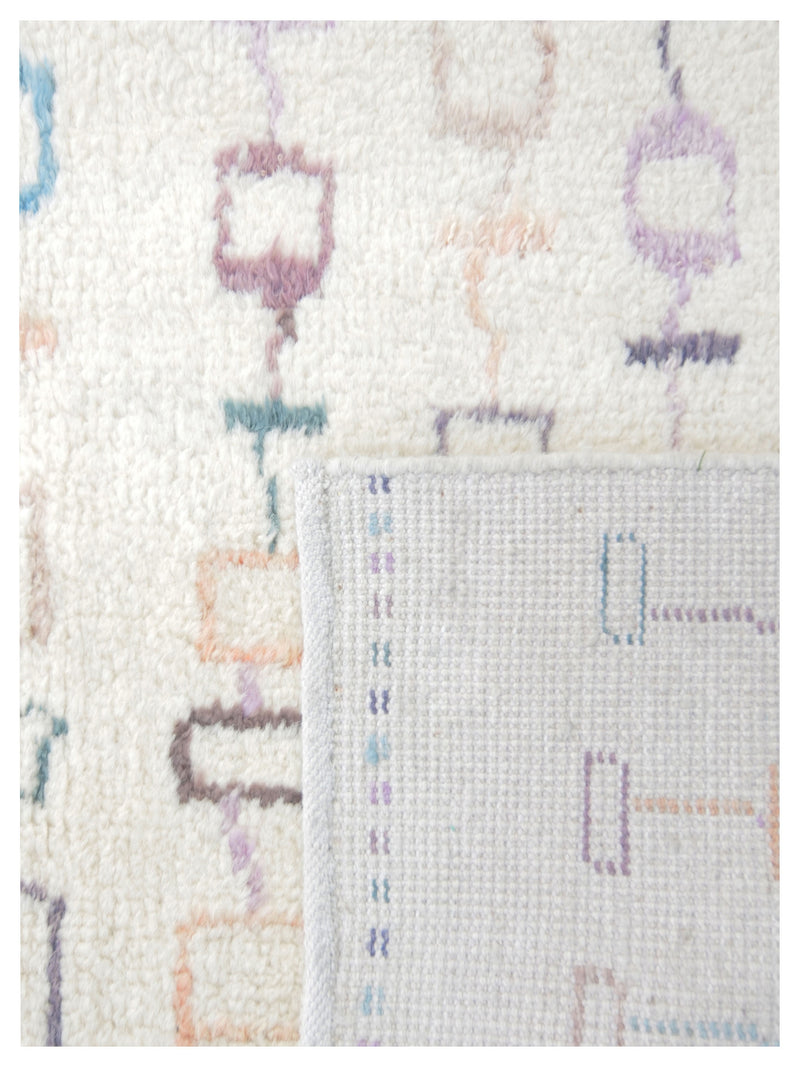 Pacific Moroccan 43398 Ivory Multi Transitional Hand Knotted Rug