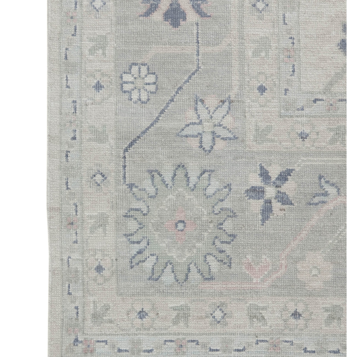 Pacific Ushak Wool Weft 43399 Ivory Lt.Grey Transitional Hand Knotted Rug