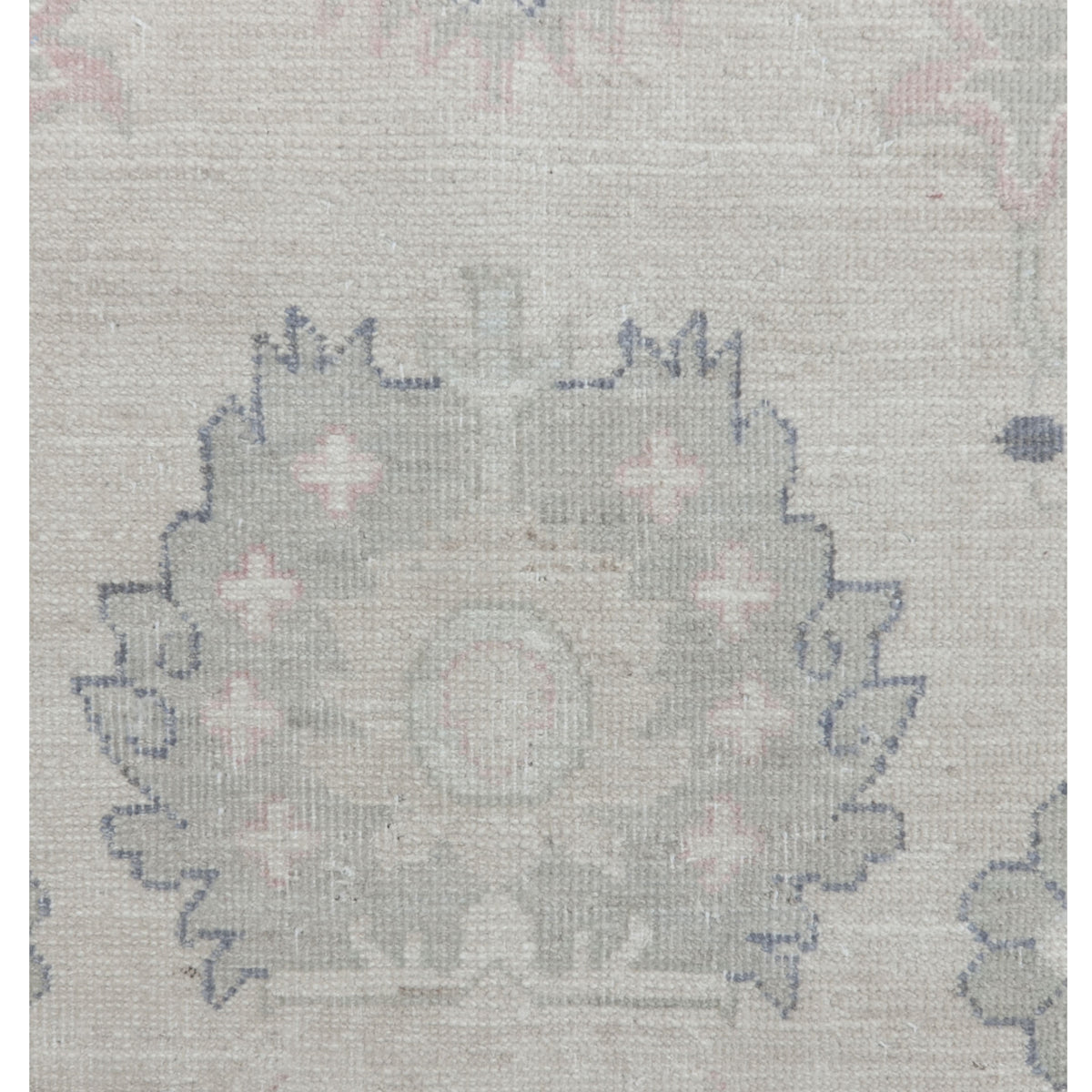 Pacific Ushak Wool Weft 43399 Ivory Lt.Grey Transitional Hand Knotted Rug