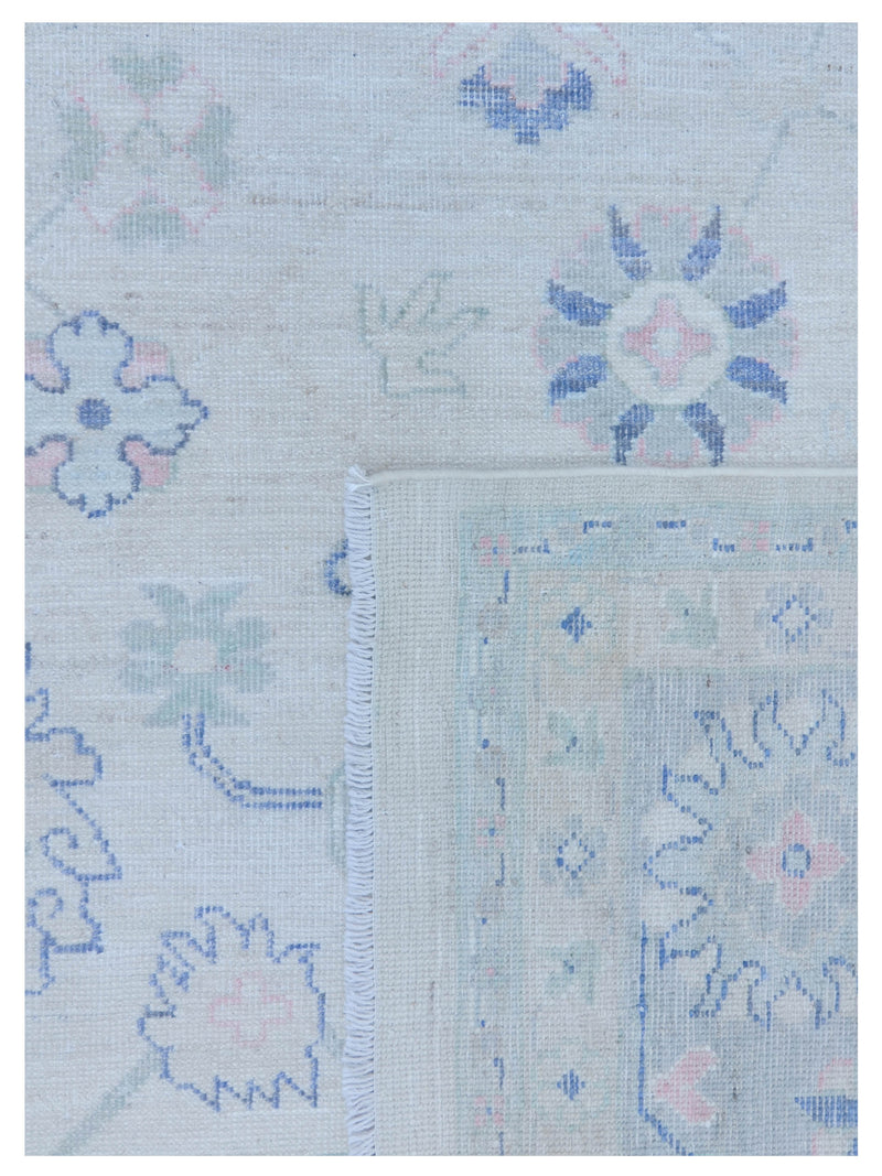 Pacific Ushak Wool Weft 43399 Ivory Lt.Grey Transitional Hand Knotted Rug