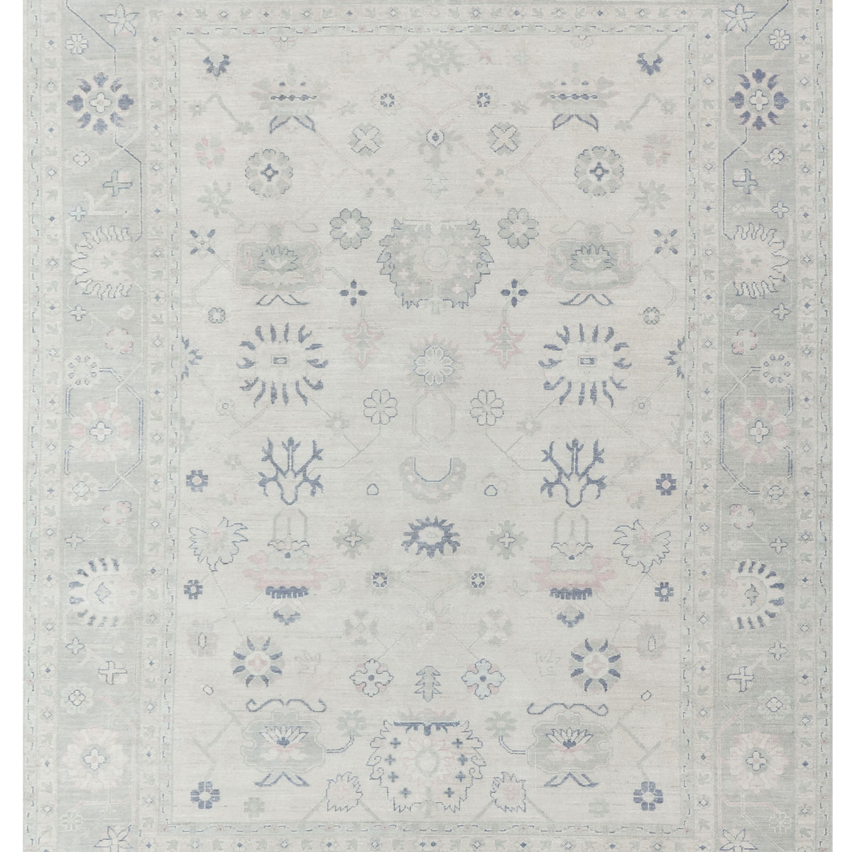 Pacific Ushak Wool Weft  Ivory Lt.Grey Transitional