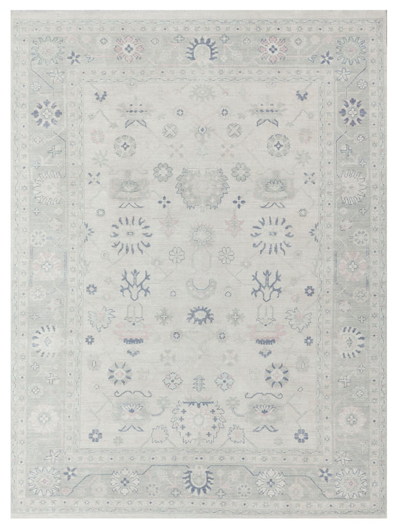 Pacific Ushak Wool Weft  Ivory Lt.Grey Transitional