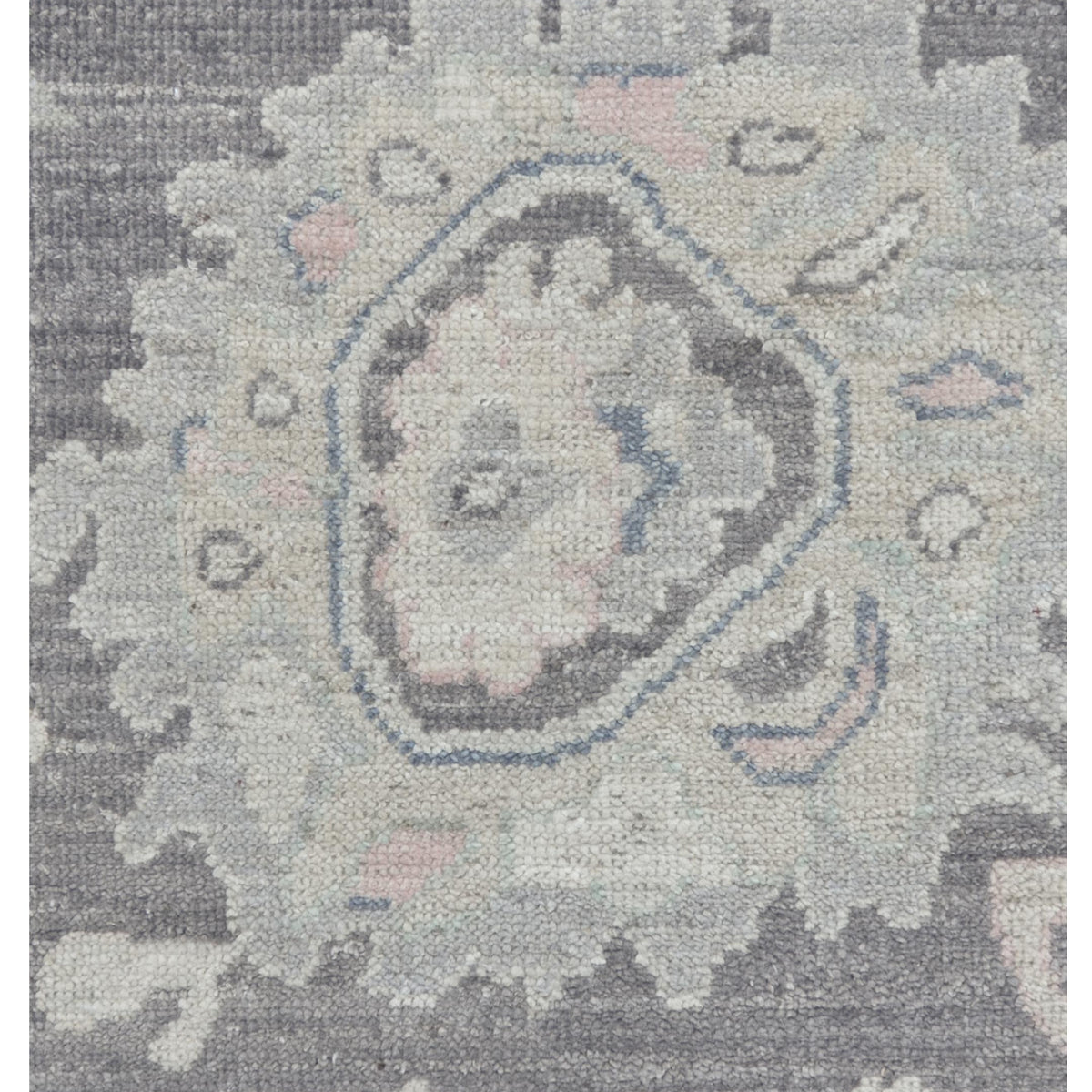 Pacific Ushak Wool Weft 43401 Grey Ivory Transitional Hand Knotted Rug