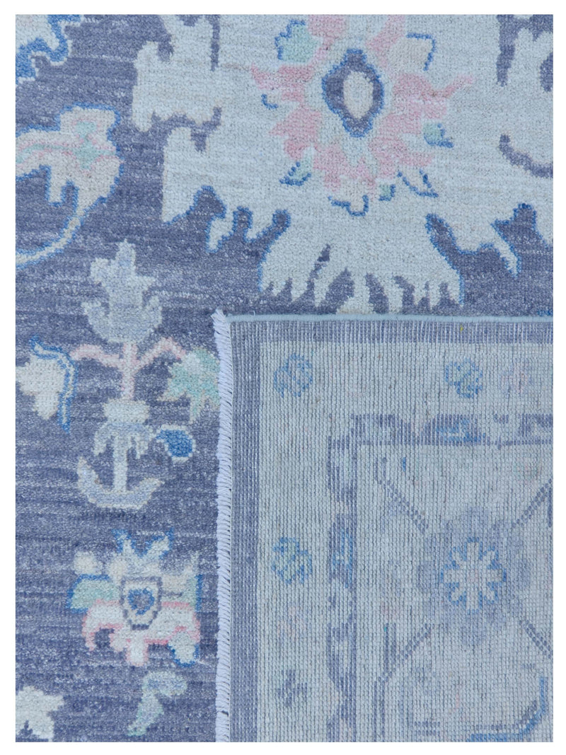 Pacific Ushak Wool Weft 43401 Grey Ivory Transitional Hand Knotted Rug