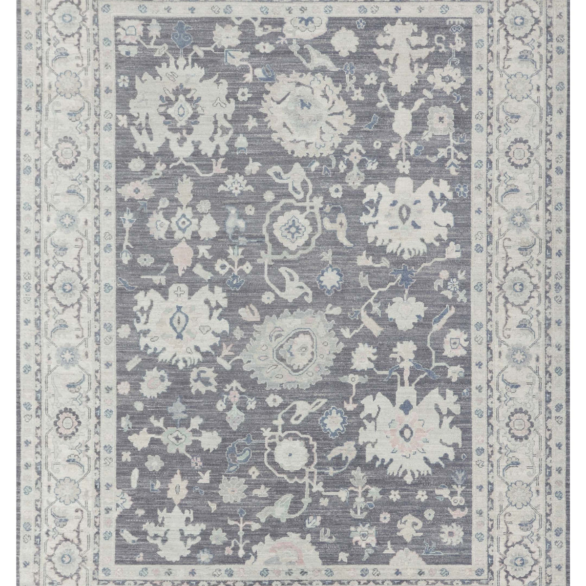 Pacific Ushak Wool Weft  Grey Ivory Transitional