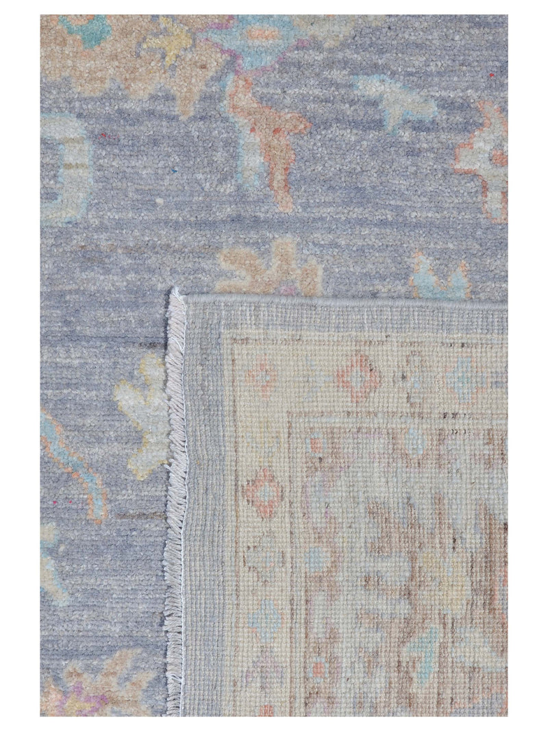 Pacific Ushak Wool Weft 43402 Grey Ivory Transitional Hand Knotted Rug