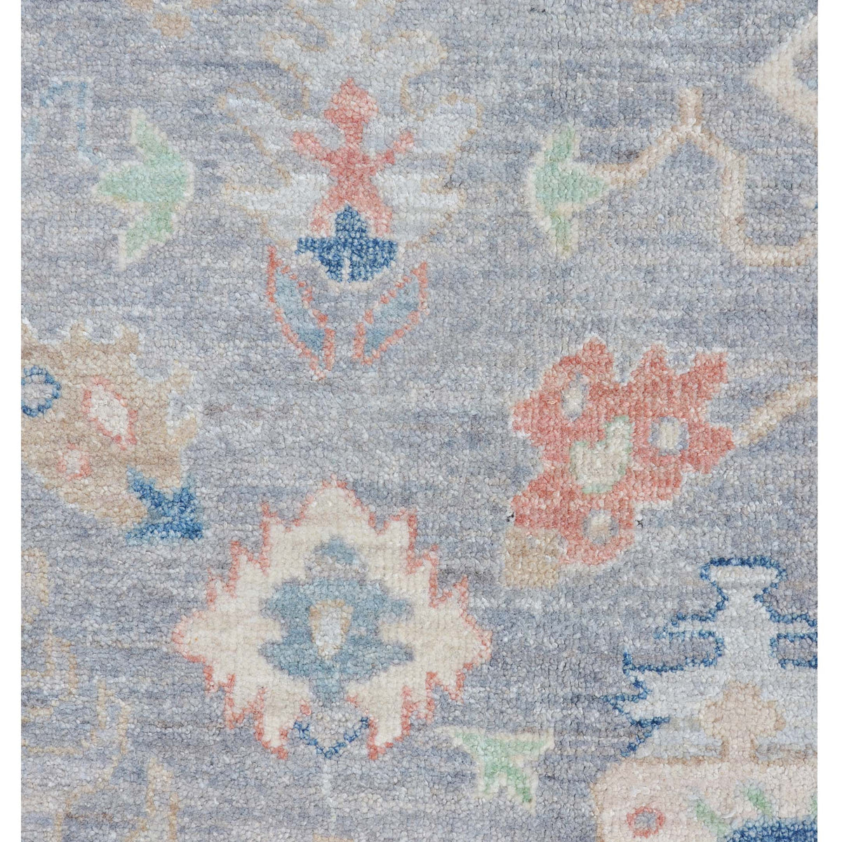 Pacific Ushak Wool Weft 43404 Grey Ivory Transitional Hand Knotted Rug