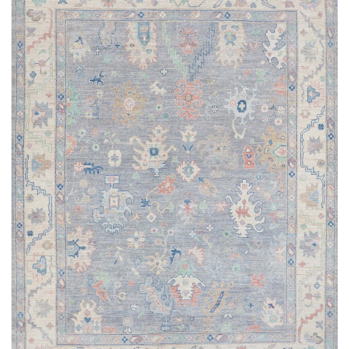 Pacific Ushak Wool Weft  Grey Ivory Transitional