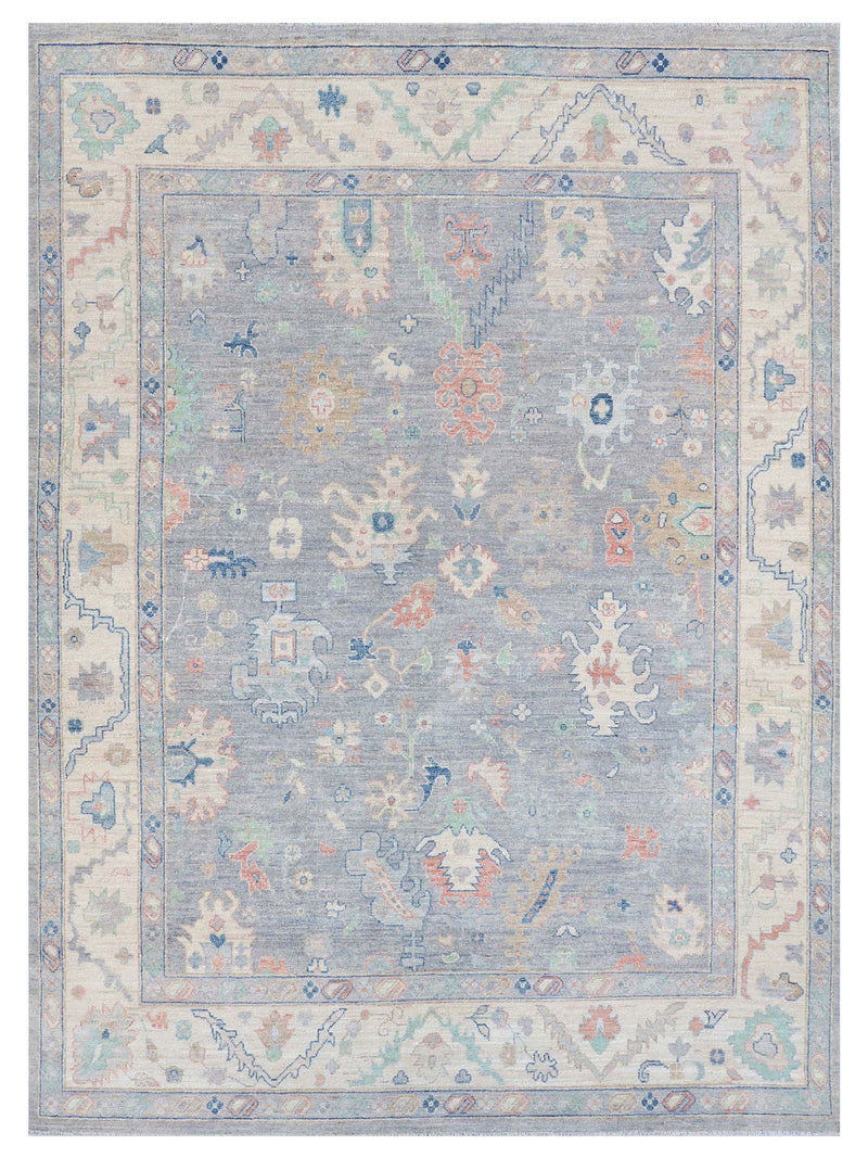 Pacific Ushak Wool Weft  Grey Ivory Transitional