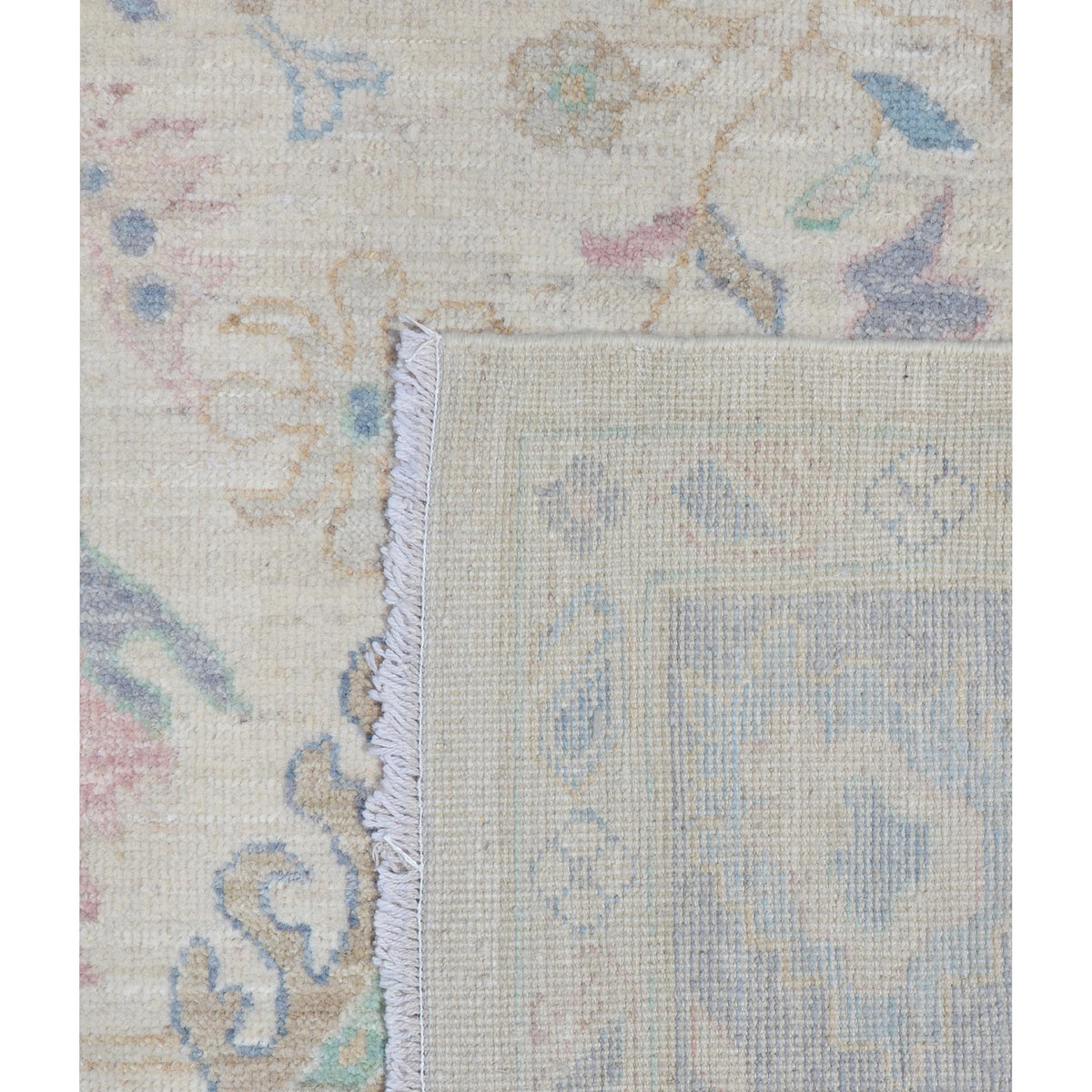 Pacific Ushak Wool Weft 43405 Ivory Grey Transitional Hand Knotted Rug