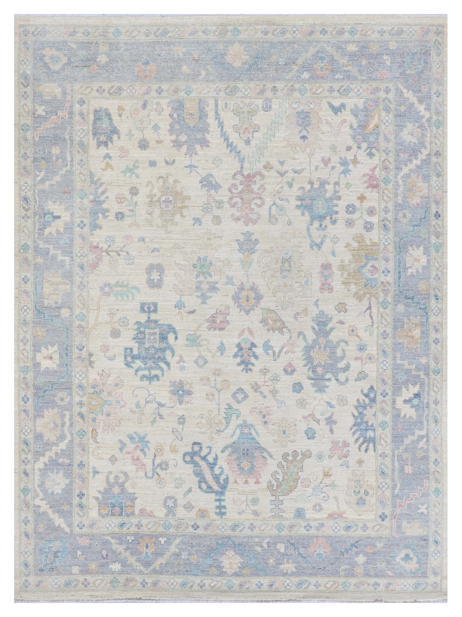 Pacific Ushak Wool Weft  Ivory Grey Transitional