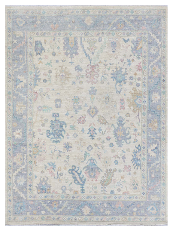 Pacific Ushak Wool Weft  Ivory Grey Transitional