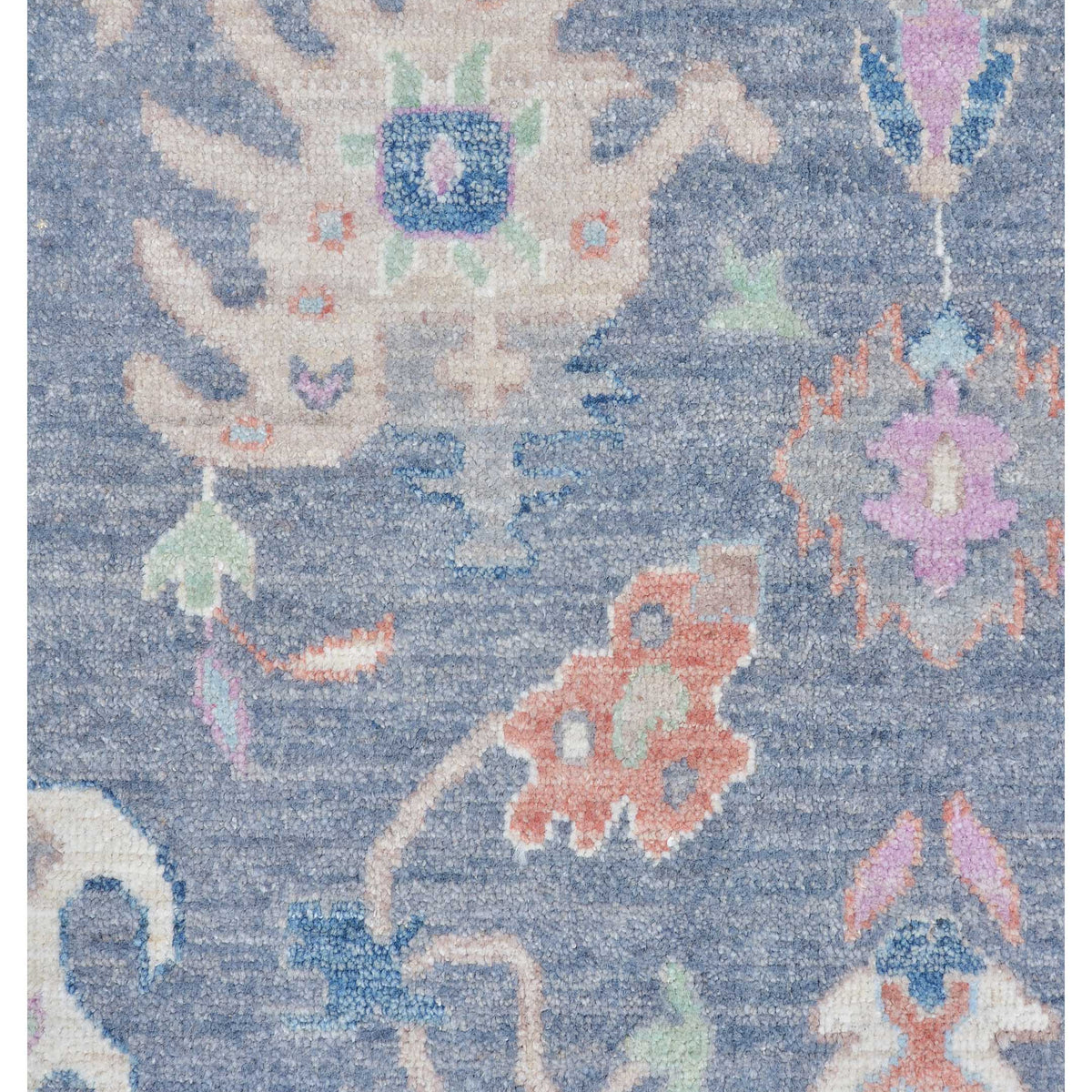 Pacific Ushak Wool Weft 43406 Grey Ivory Transitional Hand Knotted Rug