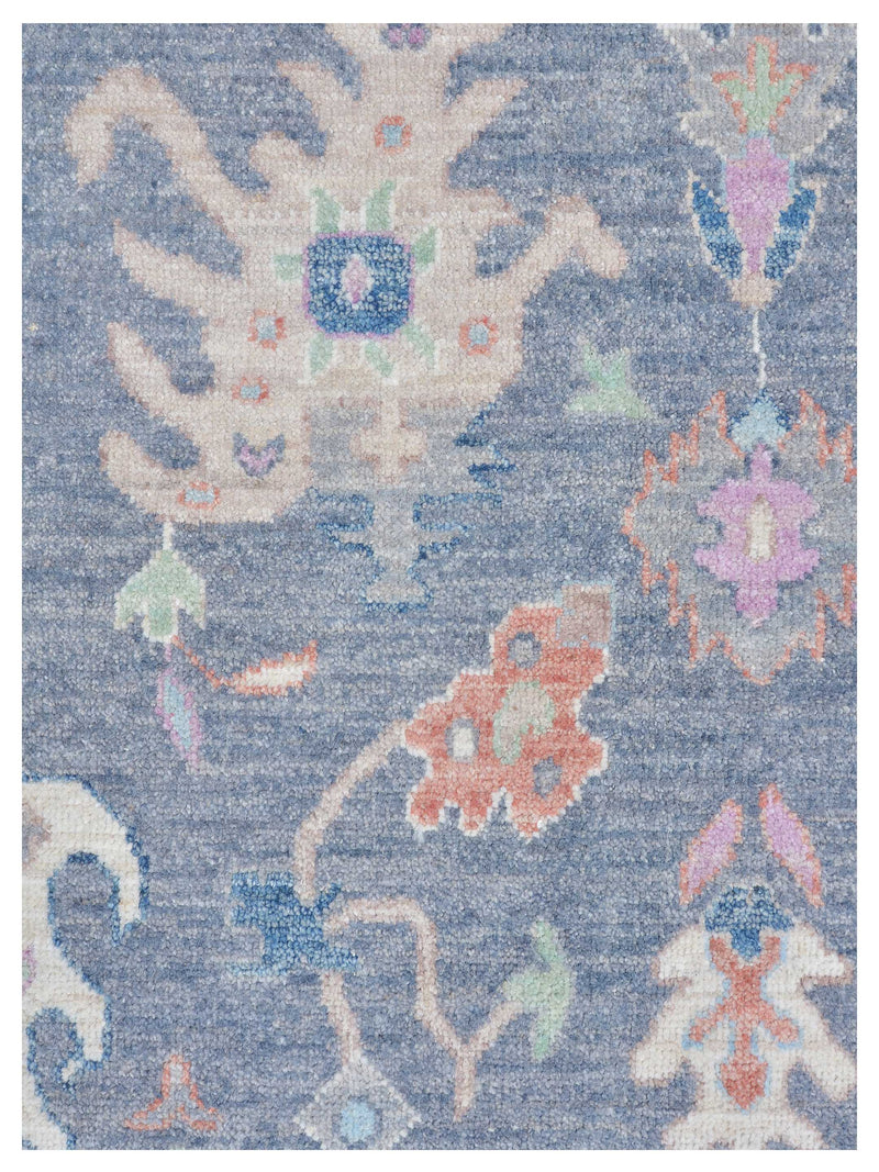 Pacific Ushak Wool Weft 43406 Grey Ivory Transitional Hand Knotted Rug