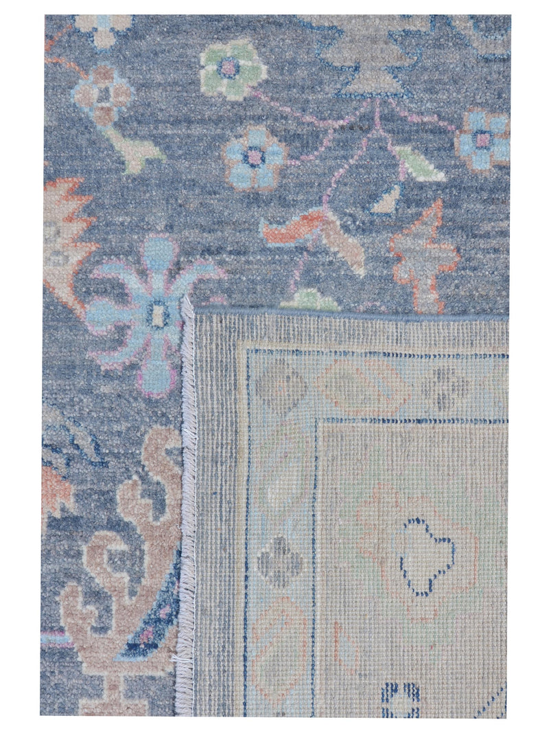 Pacific Ushak Wool Weft 43406 Grey Ivory Transitional Hand Knotted Rug