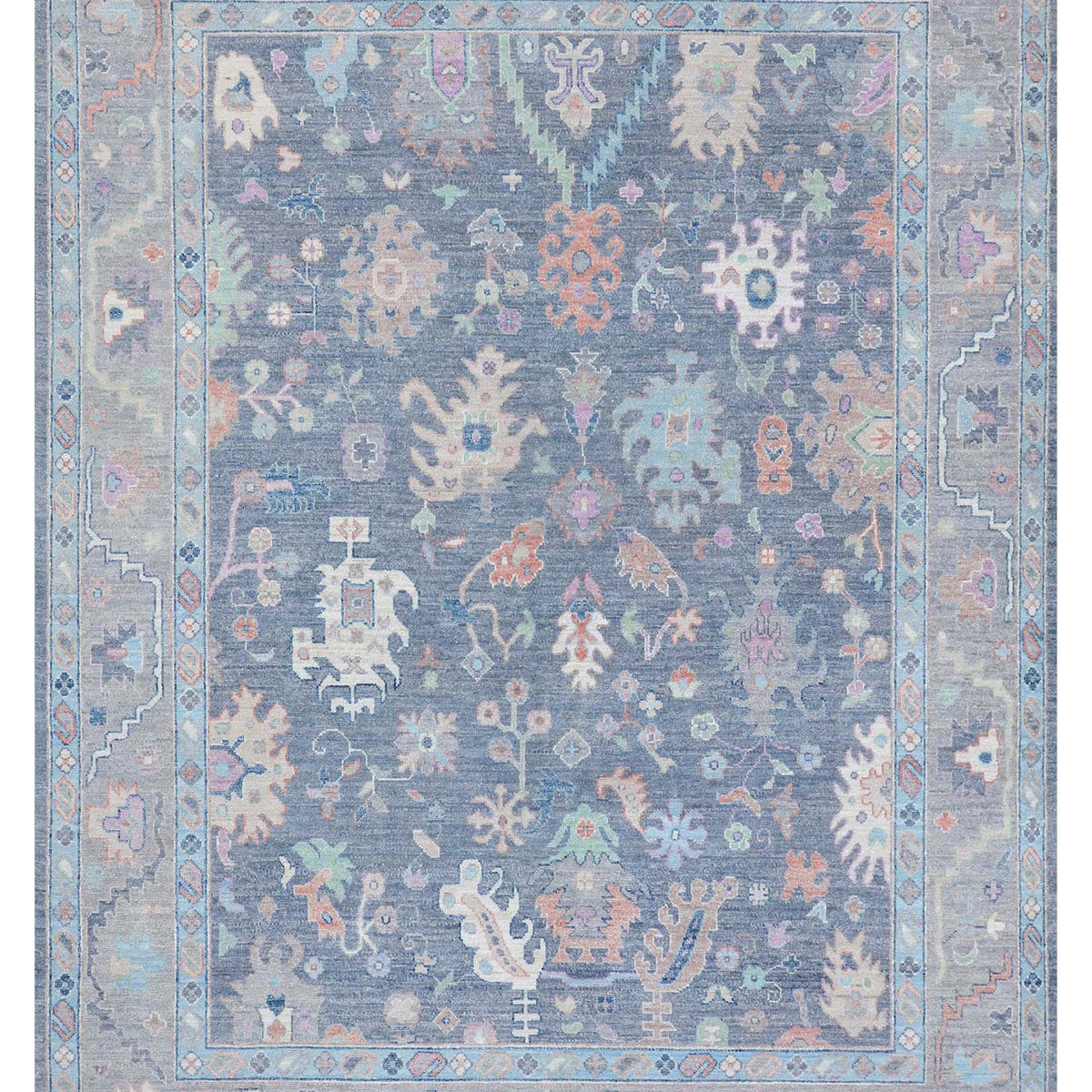 Pacific Ushak Wool Weft  Grey Ivory Transitional