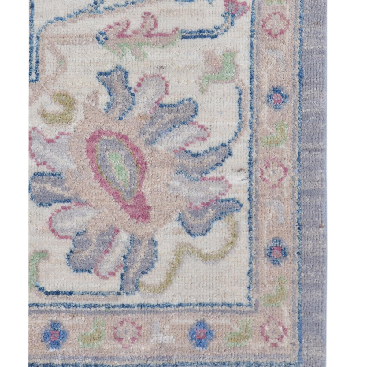 Pacific Ushak Wool Weft 43409 Grey Ivory Transitional Hand Knotted Rug