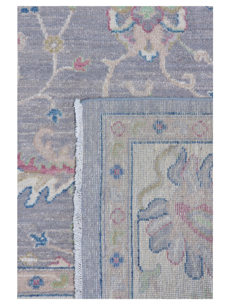 Pacific Ushak Wool Weft 43409 Grey Ivory Transitional Hand Knotted Rug