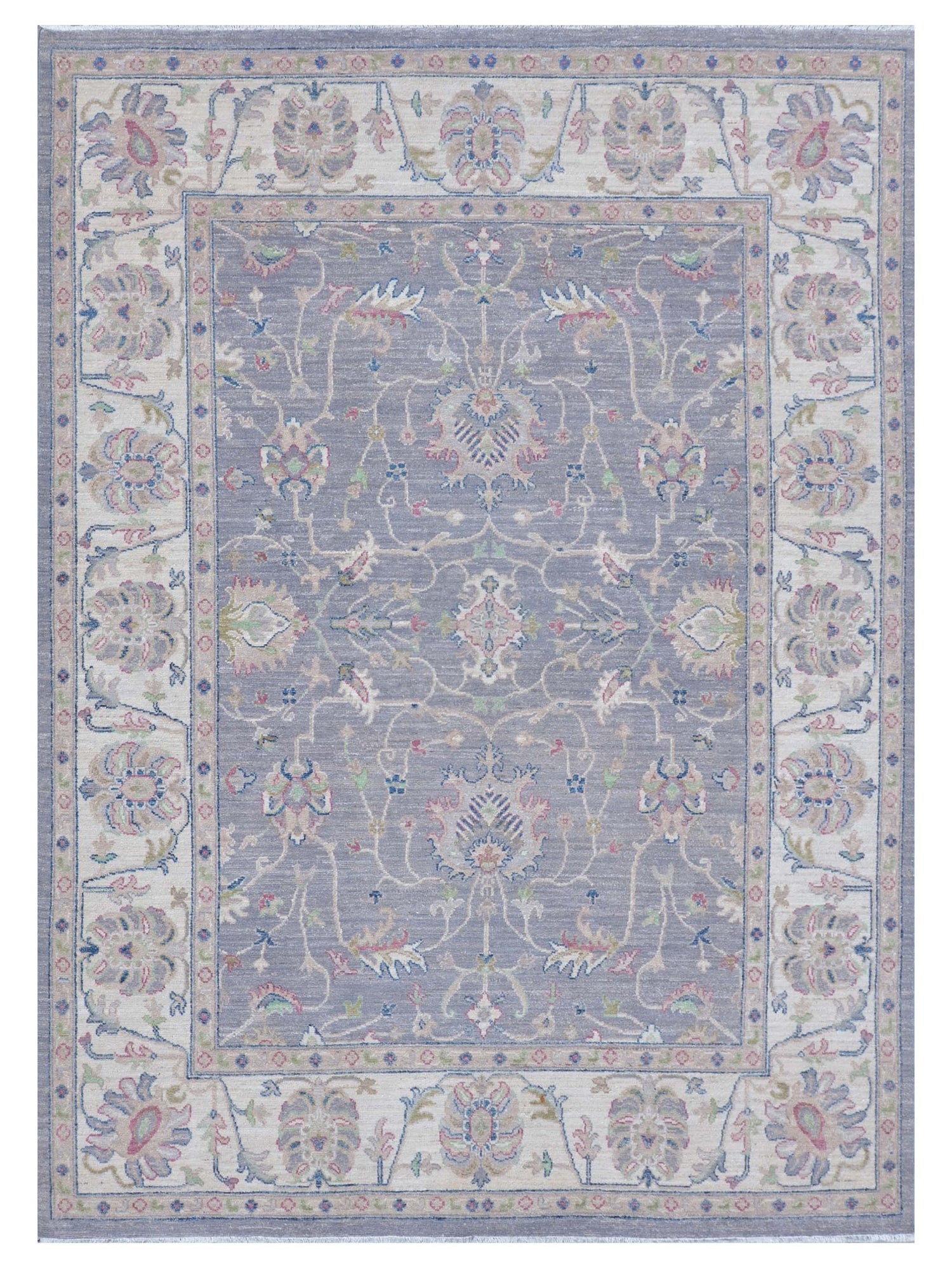 Pacific Ushak Wool Weft  Grey Ivory Transitional