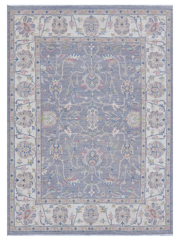 Pacific Ushak Wool Weft  Grey Ivory Transitional