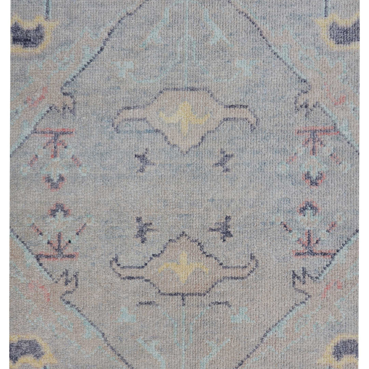 Pacific Ushak Wool Weft 43410 Ivory Grey Transitional Hand Knotted Rug