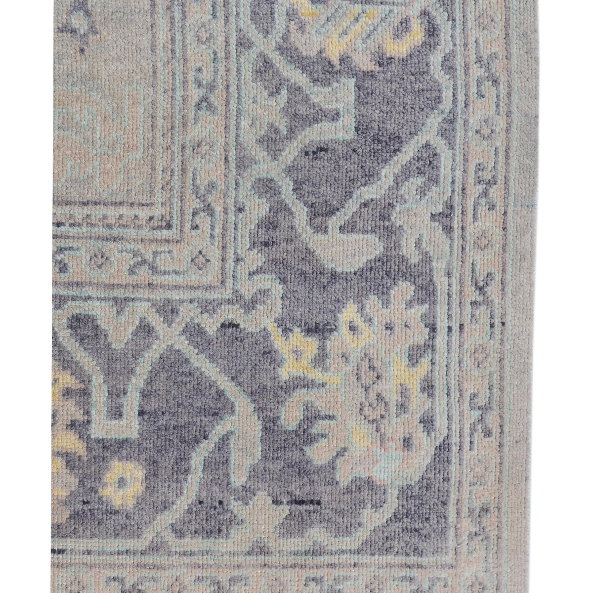 Pacific Ushak Wool Weft 43410 Ivory Grey Transitional Hand Knotted Rug