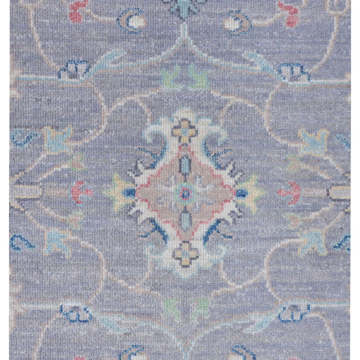 Pacific Ushak Wool Weft 43411 Grey Ivory Transitional Hand Knotted Rug