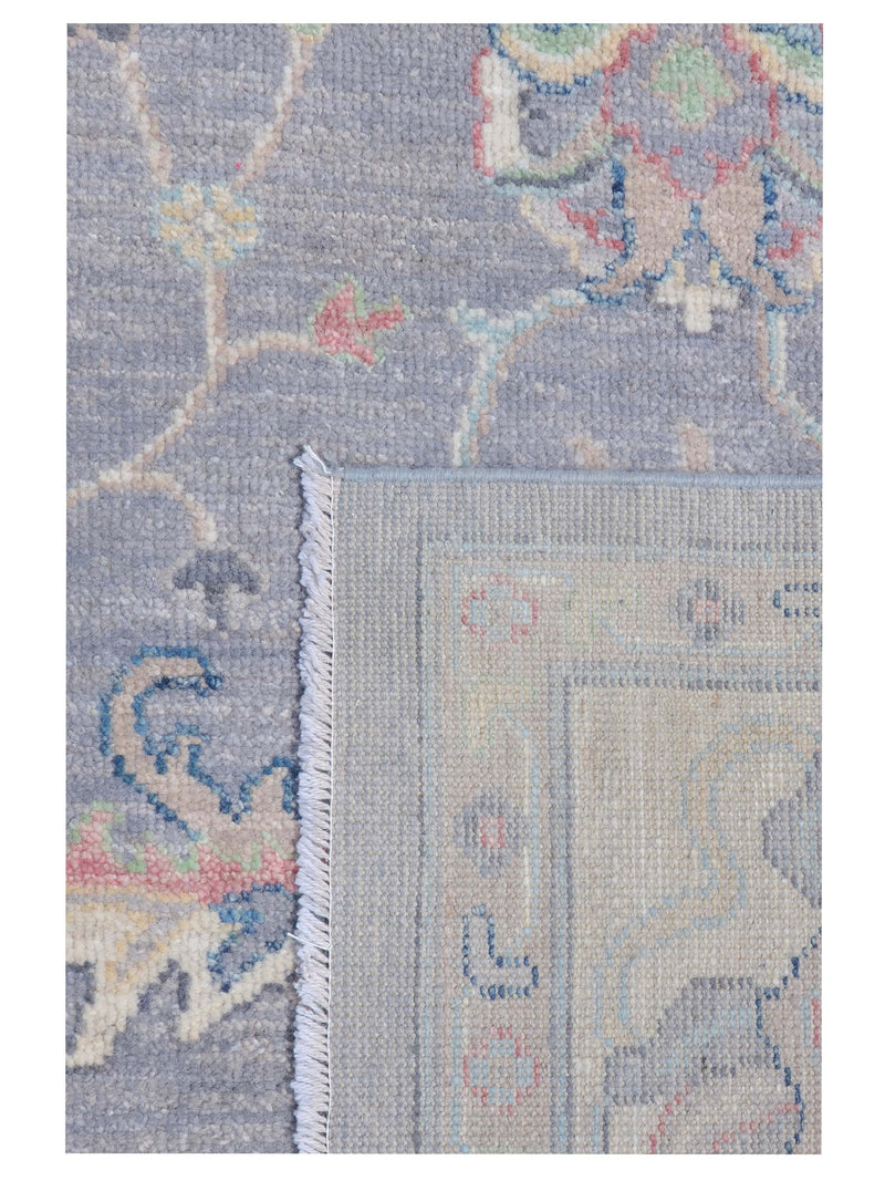 Pacific Ushak Wool Weft 43411 Grey Ivory Transitional Hand Knotted Rug