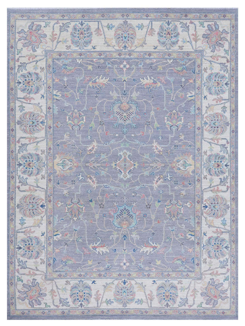 Pacific Ushak Wool Weft  Grey Ivory Transitional