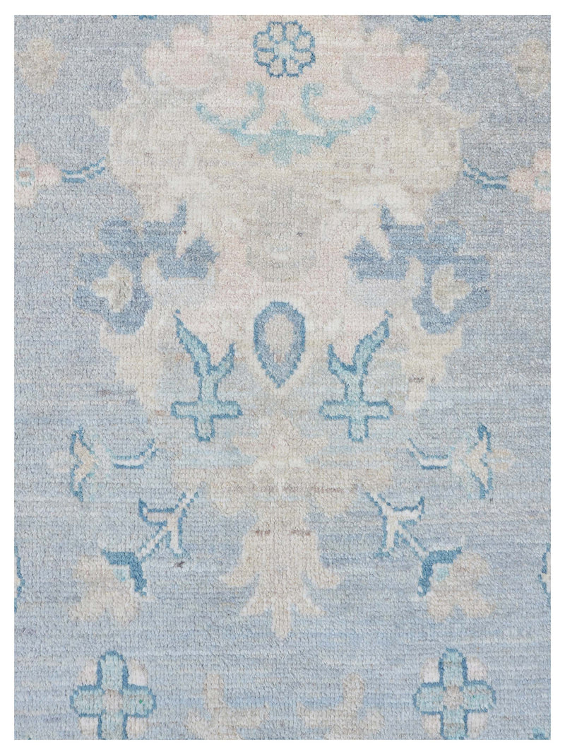 Pacific Ushak Wool Weft 43413 Grey Ivory Transitional Hand Knotted Rug