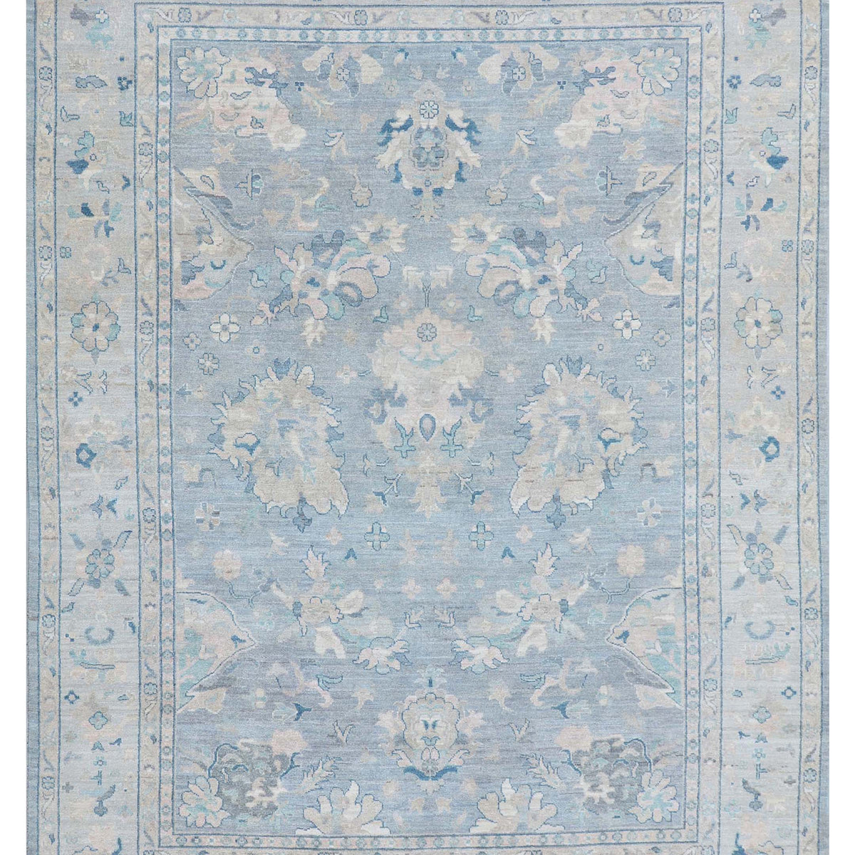 Pacific Ushak Wool Weft  Grey Ivory Transitional