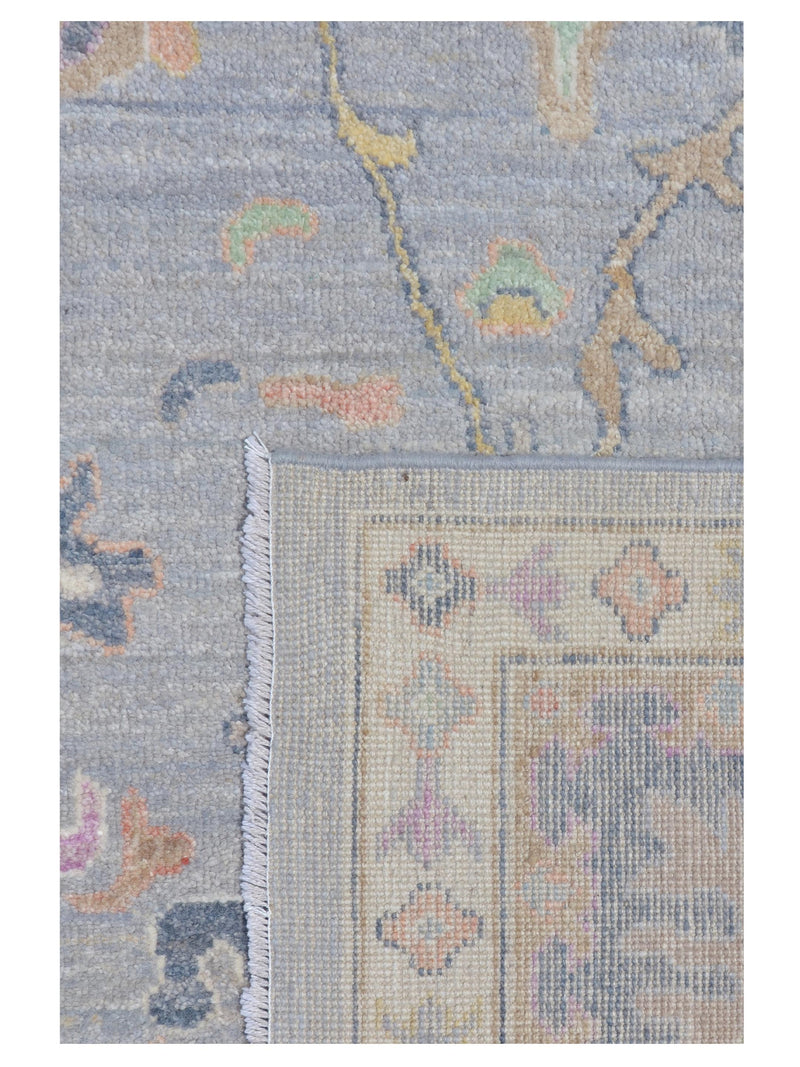 Pacific Ushak Wool Weft 43415 Grey Ivory Transitional Hand Knotted Rug