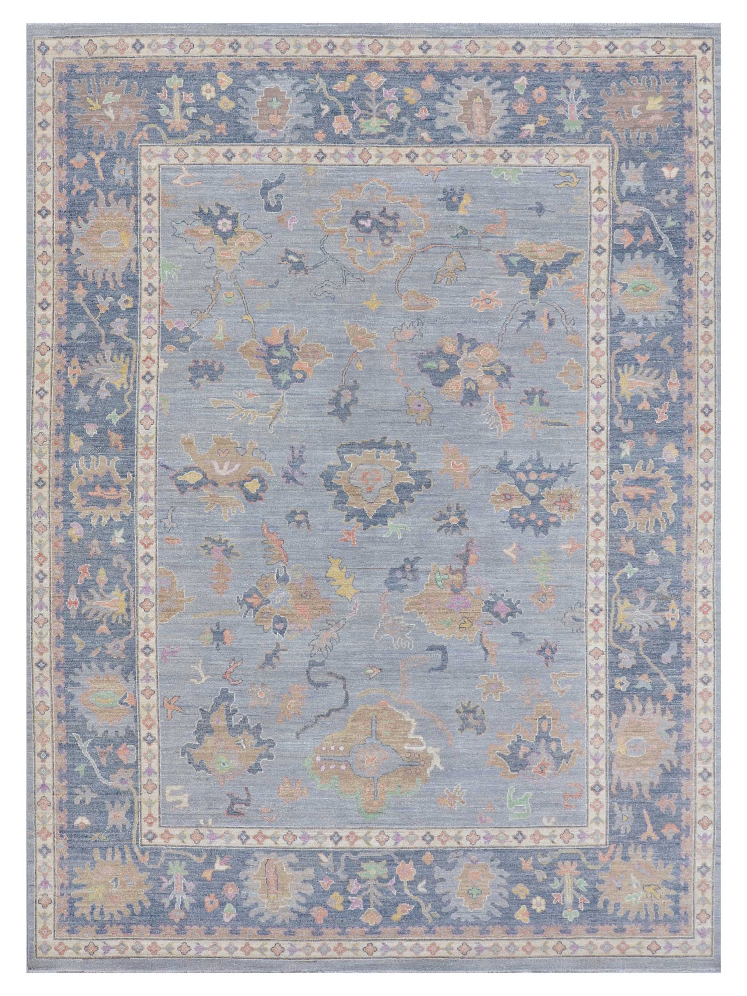 Pacific Ushak Wool Weft  Grey Ivory Transitional