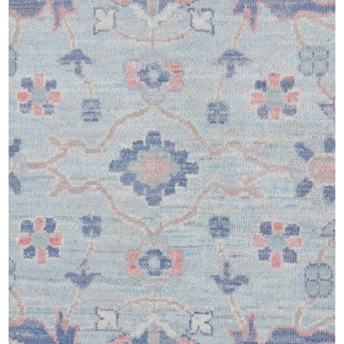 Pacific Ushak Wool Weft 43419 Grey Ivory Transitional Hand Knotted Rug