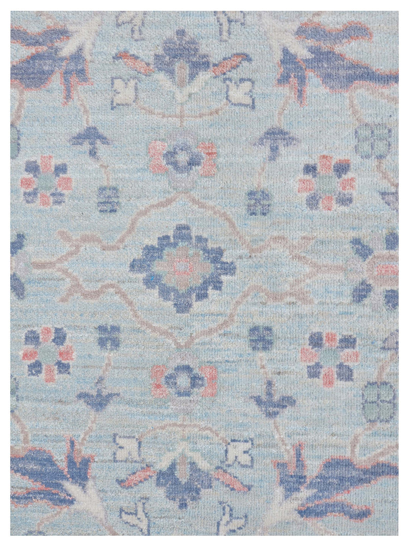 Pacific Ushak Wool Weft 43419 Grey Ivory Transitional Hand Knotted Rug