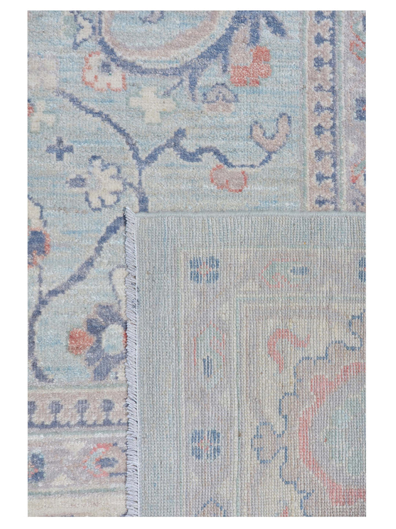 Pacific Ushak Wool Weft 43419 Grey Ivory Transitional Hand Knotted Rug