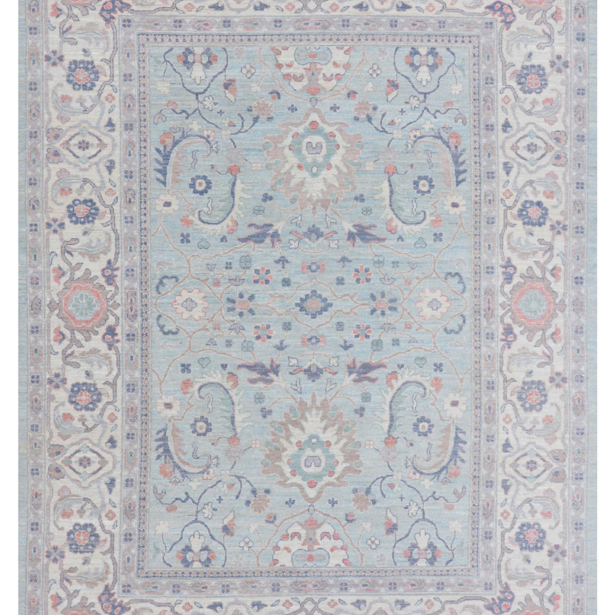 Pacific Ushak Wool Weft  Grey Ivory Transitional