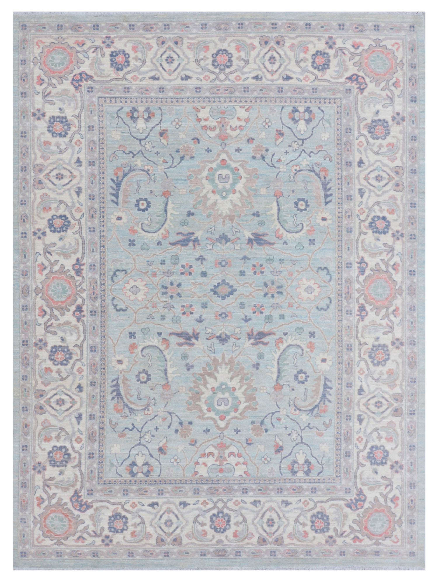 Pacific Ushak Wool Weft  Grey Ivory Transitional