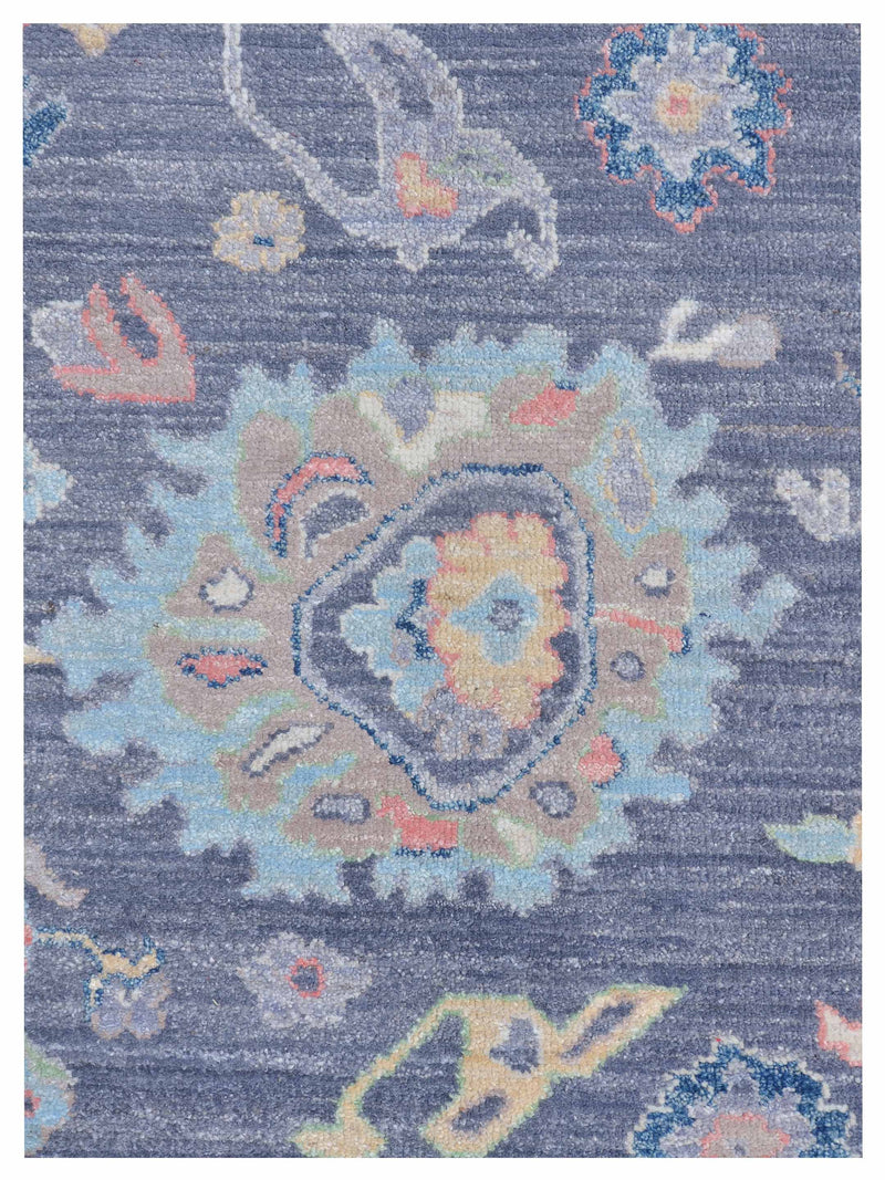 Pacific Ushak Wool Weft 43420 Grey Ivory Transitional Hand Knotted Rug