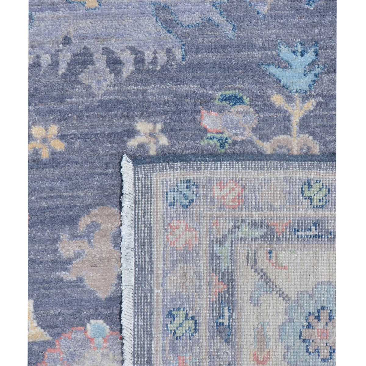Pacific Ushak Wool Weft 43420 Grey Ivory Transitional Hand Knotted Rug