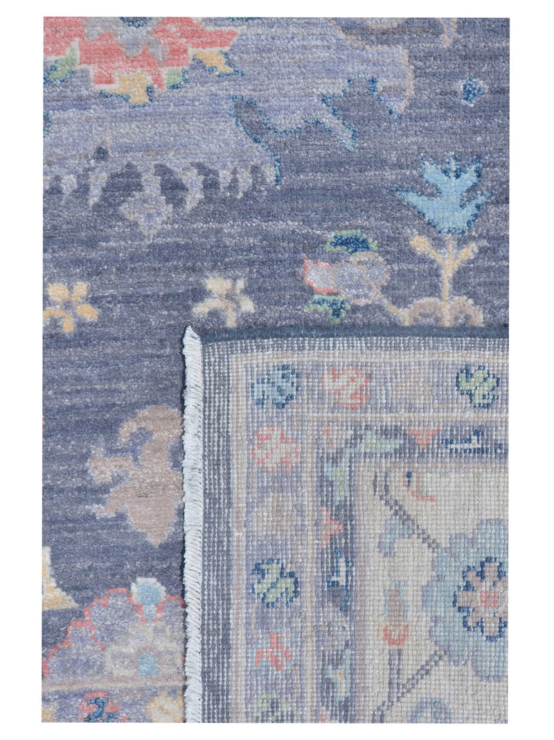 Pacific Ushak Wool Weft 43420 Grey Ivory Transitional Hand Knotted Rug