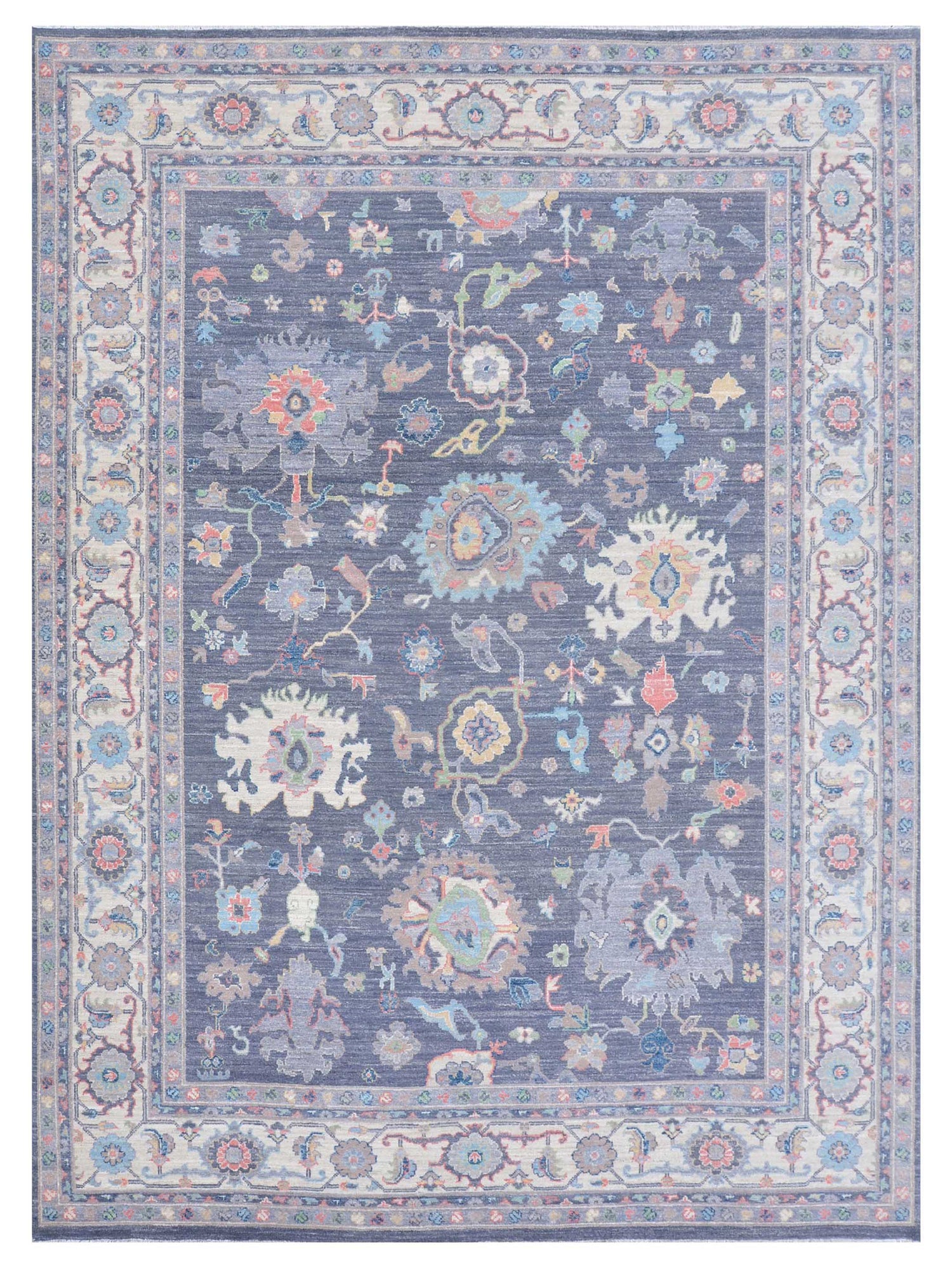 Pacific Ushak Wool Weft  Grey Ivory Transitional