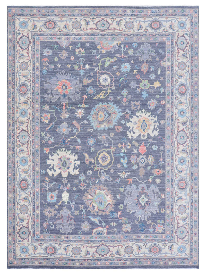 Pacific Ushak Wool Weft  Grey Ivory Transitional