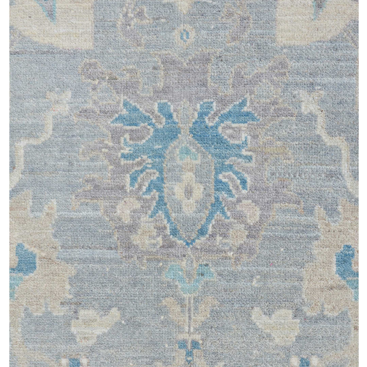 Pacific Ushak Wool Weft 43425 Green Ivory Transitional Hand Knotted Rug