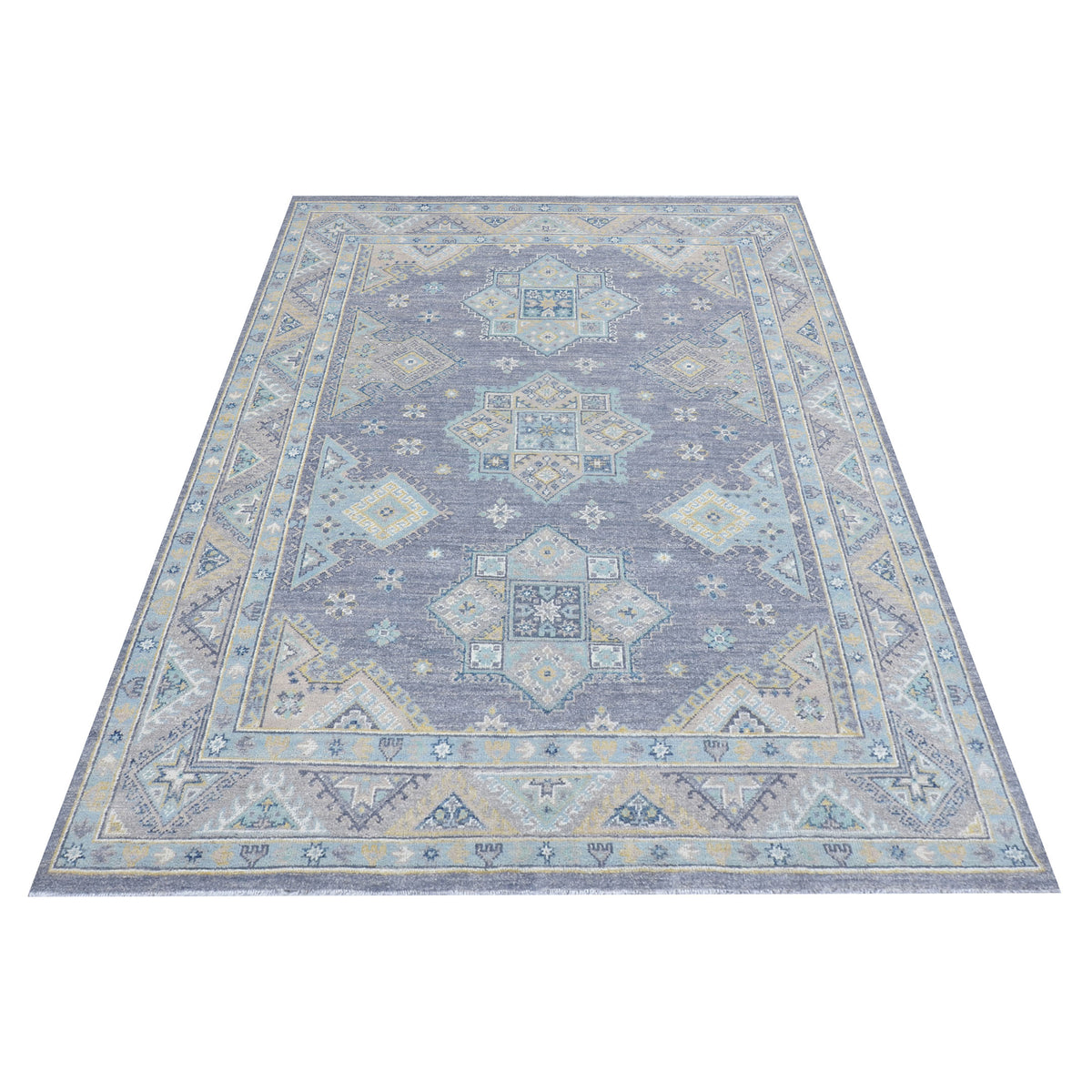 Pacific Ushak 43428 Grey Ivory Transitional Hand Knotted Rug