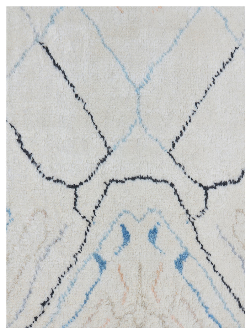 Pacific Moroccan 43431 Ivory Ivory Transitional Hand Knotted Rug
